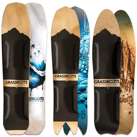 Blonde Topsheet Powsurfers (Natural Wood Grain)